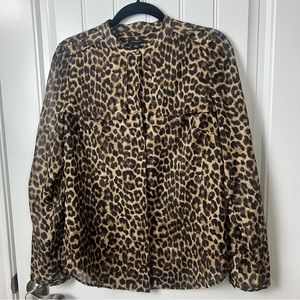 Ann Taylor Leopard Print Dress Shirt